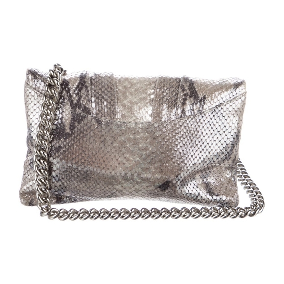 Henri bendel silver snakeprint Crossbody with silver chain - Picture 3 of 6